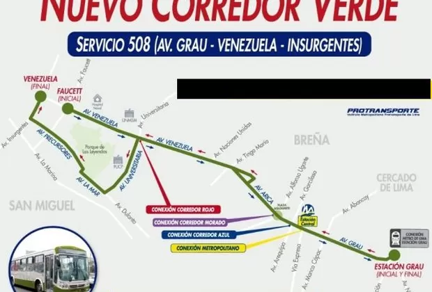 Corredor Verde: precios de los pasajes subirán desde hoy