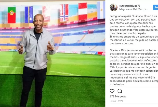 'Cuto' Guadalupe lamentó mensaje de Jefferson Farfán tras referirse a Yahaira