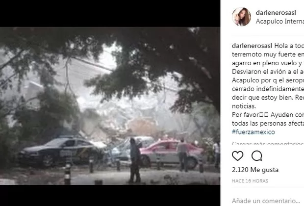 Darlene Rosas en México tras terremoto