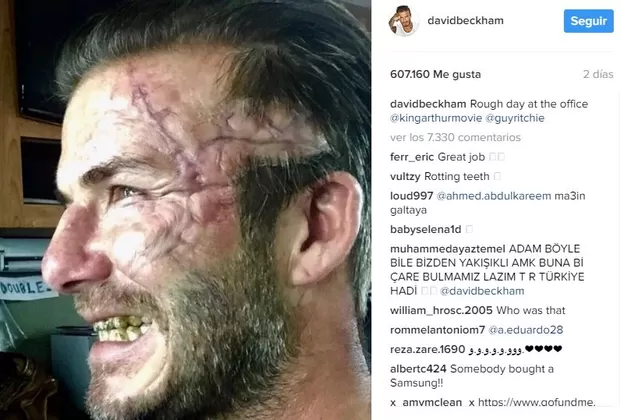 David Beckham publicó fotografía con enorme 'cicatriz' en el rostro