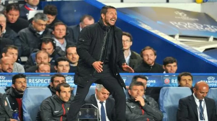 Diego Simeone y su celebración 'a lo Mourinho' Diego Simeone y su celebración 'a lo Mourinho'