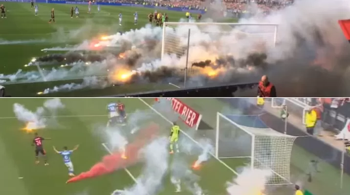 Hinchas del Ajax no soportaron ir perdiendo 5-1 y arrojaron bengalas al campo Hinchas del Ajax no soportaron ir perdiendo 5-1 y arrojaron bengalas al campo