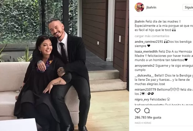 Día de la madre: J Balvin dedicó este mensaje en redes sociales