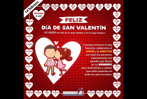 Día de San Valentín: Mi Cielo, Caricia e Idilio entre los nombres más románticos en Perú