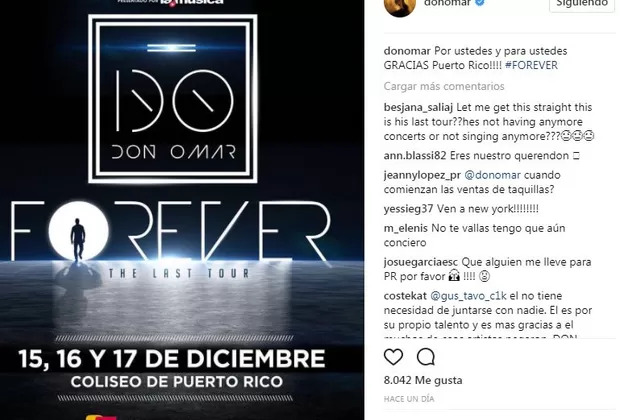 Don Omar se retira de los escenarios