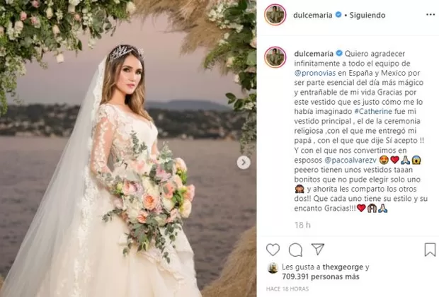 Dulce María difundió fotos inéditas de su boda con Paco Álvarez