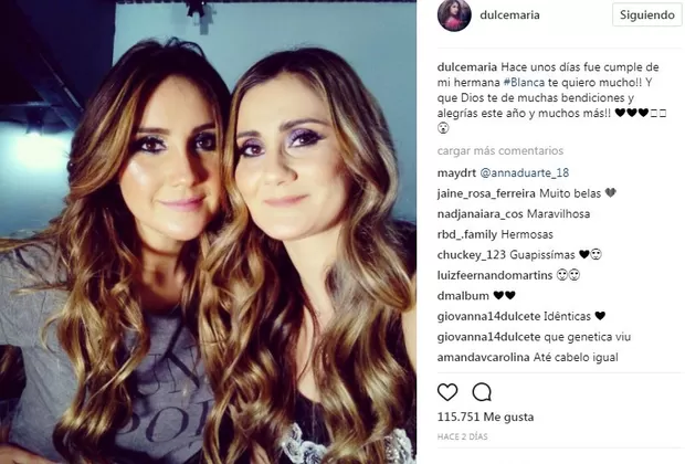 Dulce María y su hermana 