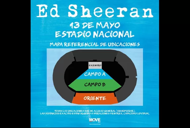 Ed Sheeran: entérate cuáles son las zonas del concierto en Lima