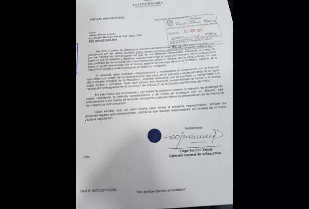 Edgar Alarcón envió carta notarial a Carlos Álvarez por imitación de ‘Alacrón’