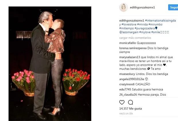 Instagram: Edith González enamora a los fans con tierno beso a su esposo
