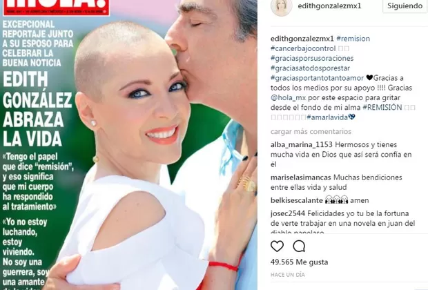 Edith González ganó su primera batalla contra el cáncer y lo anunció así