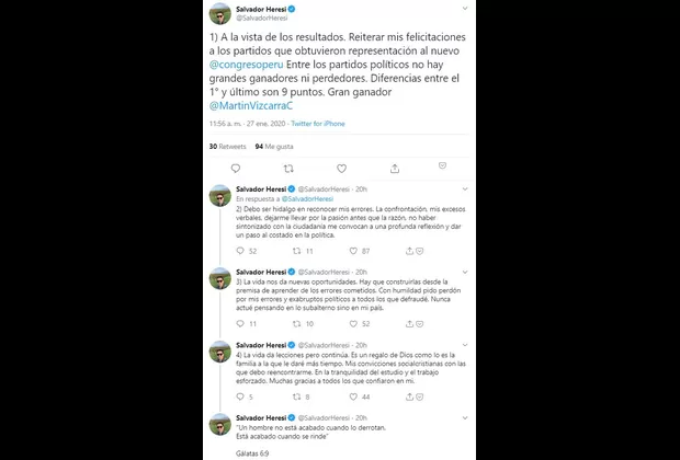 Twitter de Salvador Heresi