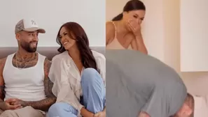 Mientras Jota permanecía varios segundos tocándose la nariz por el dolor, Angie reaccionó con una mezcla de nervios y risa. Video: Instagram