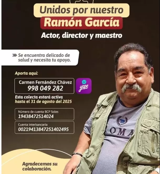 Impulsan colecta solidaria a favor del reconocido actor Ramón García / Instagram