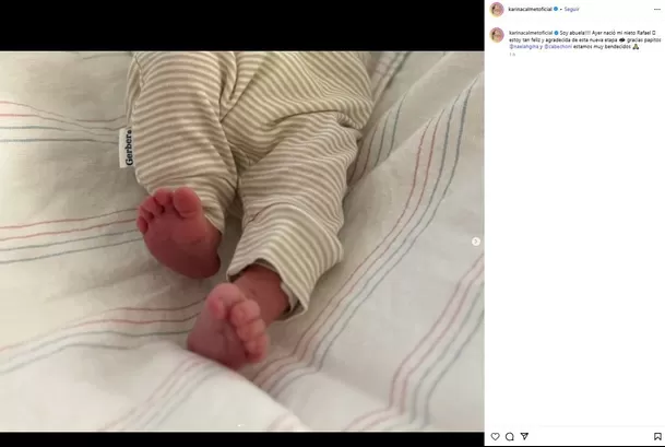 Karina Calmet anunció que se convirtió en abuela por primera vez. Fuente: Instagram