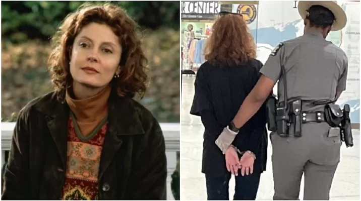 Susan Sarandon fue detenida durante protesta en Nueva York. Fuente: Captura AMC Susan Sarandon fue detenida durante protesta en Nueva York. Fuente: Captura AMC