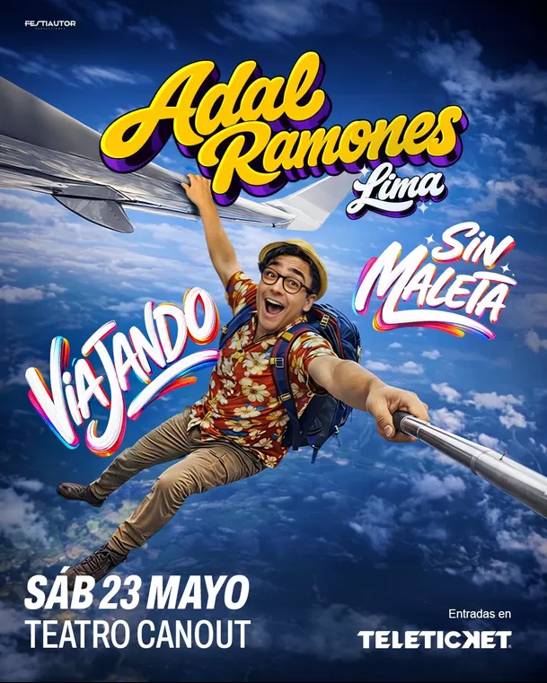 Adal Ramones vuelve a nuestro país con su monólogo “Viajando sin maleta”, un espectáculo de humor que llegará al Teatro Canout el 23 de mayo
