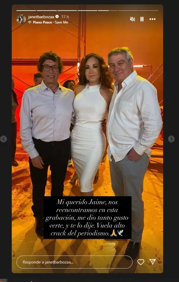Janet Barboza, quien le dedicó un emotivo mensaje a través de sus historias de Instagram. Foto: Instagram