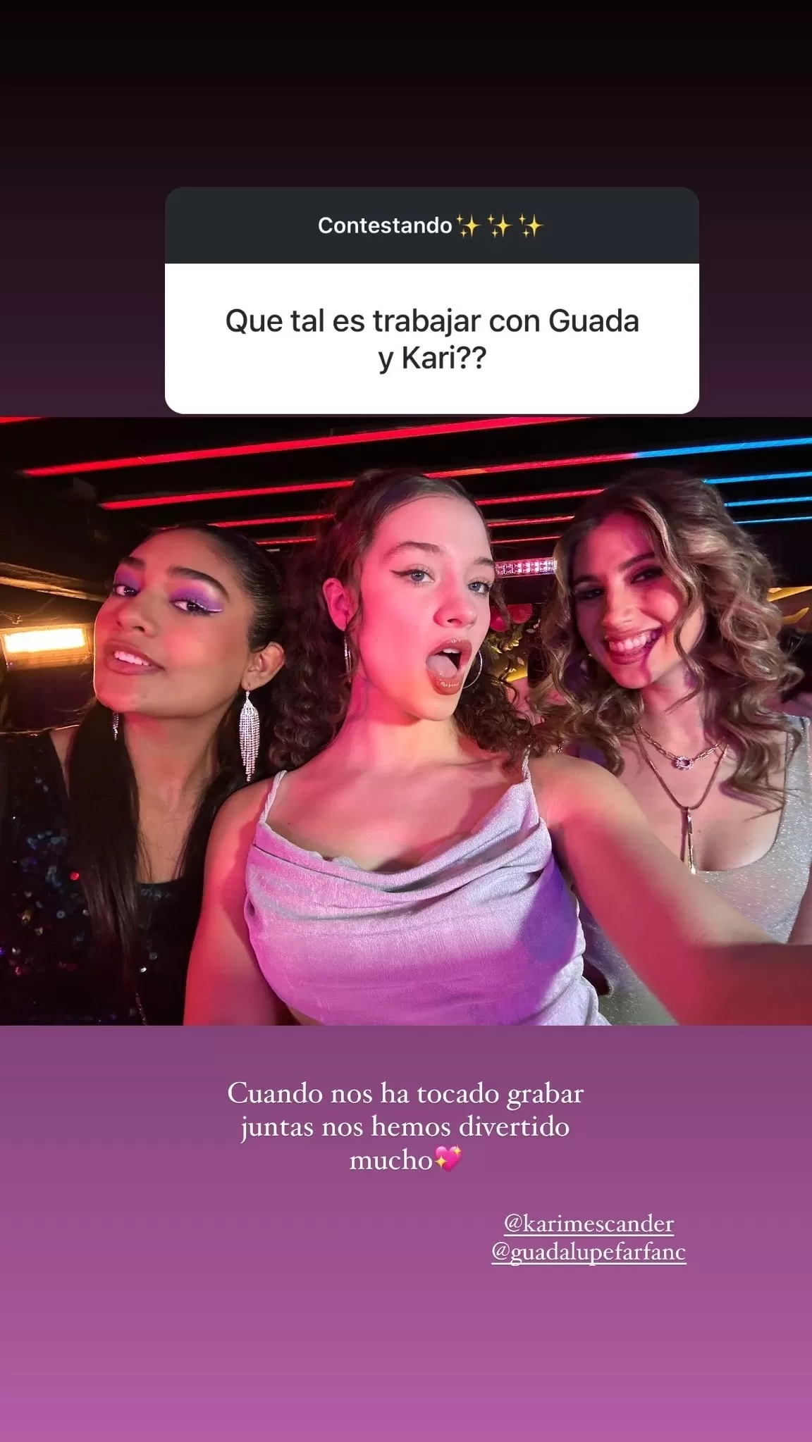 Publicación de Adriana Campos Salazar en redes sociales. Fuente: Instagram