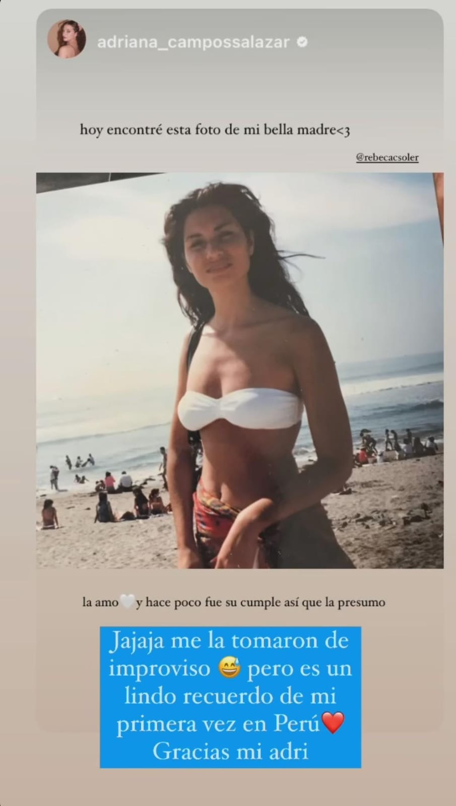 Adriana Campos Salazar presumió a su mamá con sexy foto de joven y sorprendió con gran parecido