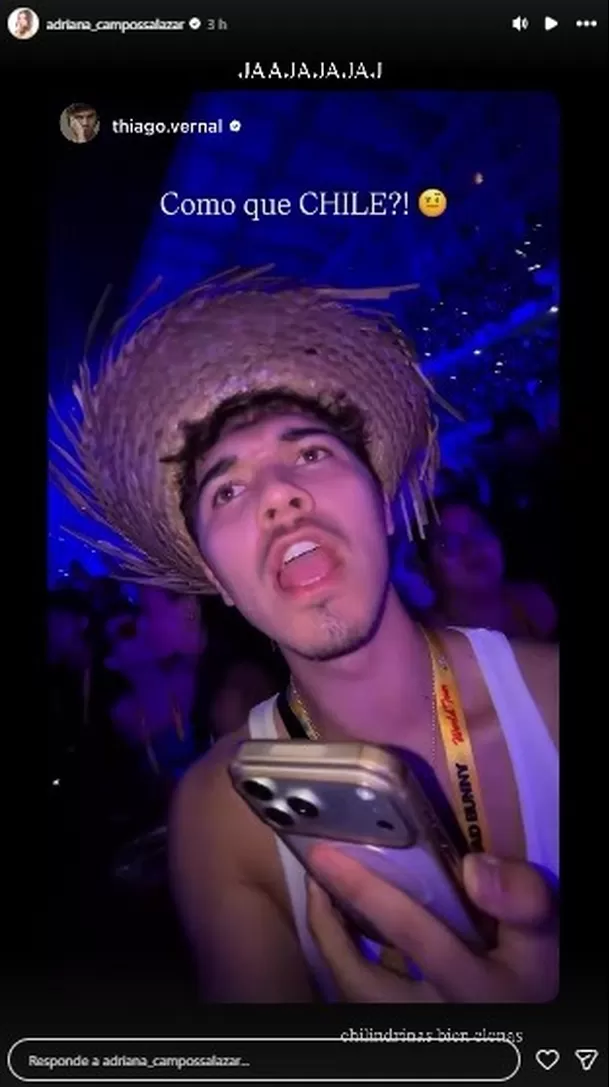 Así reaccionaron Adriana Campos y Thiago Vernal al esuchar a Bad Bunny decir “Chile” / Instagram