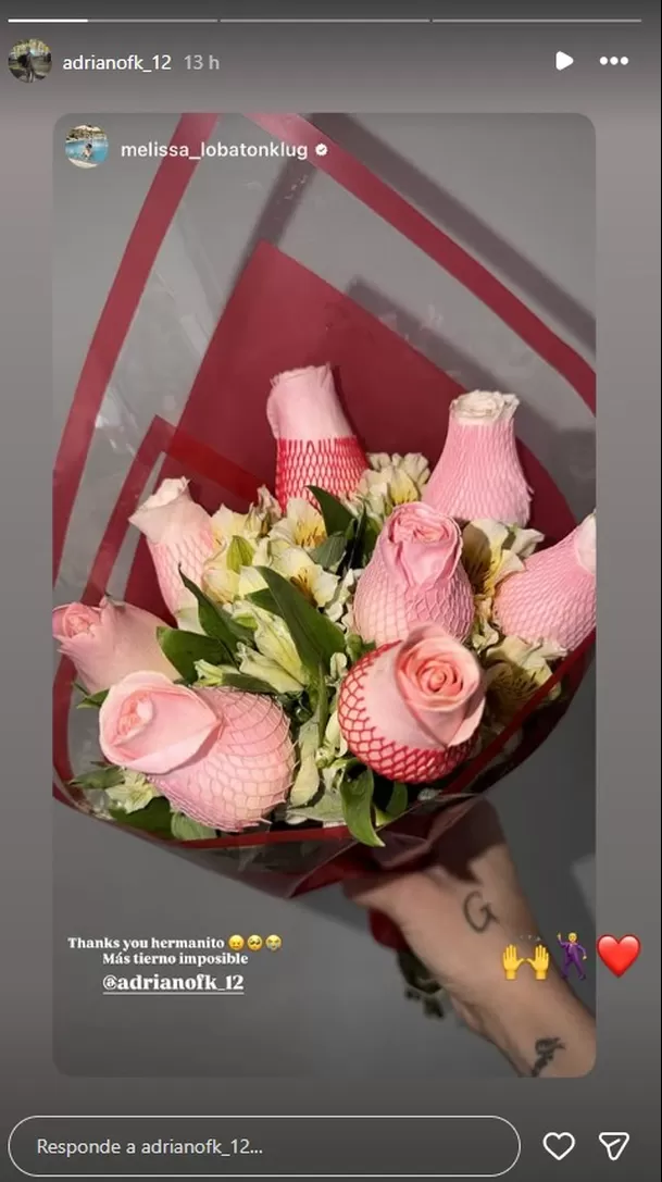 Adriano Farfán tuvo tierno detalle con Melissa Lobatón/ Captura IG Adriano Farfán tuvo tierno detalle con Melissa Lobatón/ Captura IG