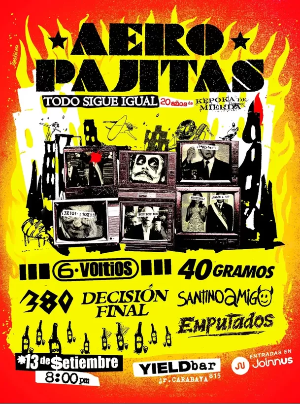 El concierto de Aeropajitas se realizará el 13 de septiembre en el bar Yield del Centro de Lima / Instagram