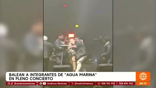 Integrantes de Agua Marina no tardaron en axiliar a Luis Quiroga, quien recibió tres disparos / Captura