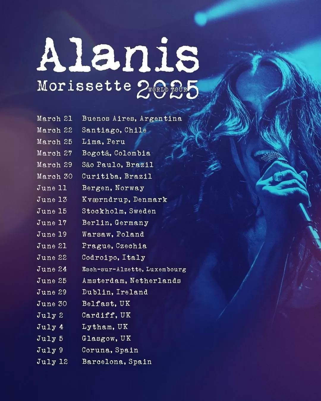 Alanis Morissette anunció su regreso al Perú para el 2025 / Instagram