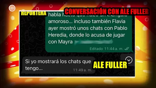 Alessandra Fuller aseguró que también tiene chats ¿En contra de Flavia Laos y Pablo Heredia? / América Hoy