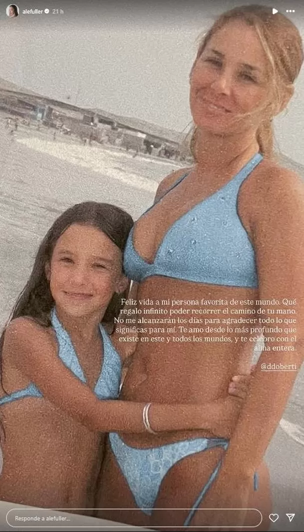 Ale Fuller sorprendió con inédita foto de niña junto a su mamá. Fuente: Instagram