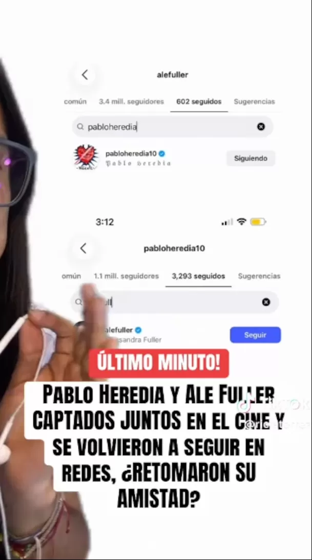 Ale Fuller y Pablo Heredia volvieron a seguirse en Instagram / TikTok: riclatorrez Ale Fuller y Pablo Heredia volvieron a seguirse en Instagram / TikTok: riclatorrez