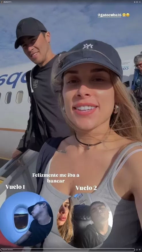 Ale Venturo expuso a Rodrigo Cuba en pleno vuelo de avión. Fuente: AméricaTV