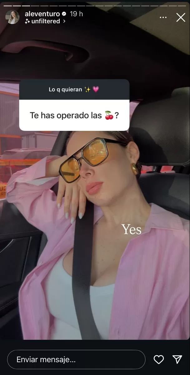Alexandra Venturo habló con sus seguidores a través de Instagram. Foto: Instagram Alexandra Venturo habló con sus seguidores a través de Instagram. Foto: Instagram