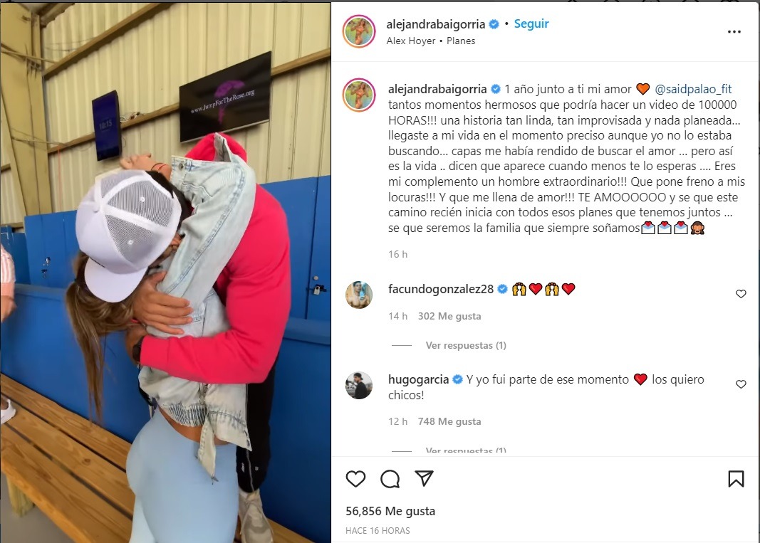 Alejandra Baigorria celebra 1 año junto a Said Palao: “Me había rendido de buscar el amor”