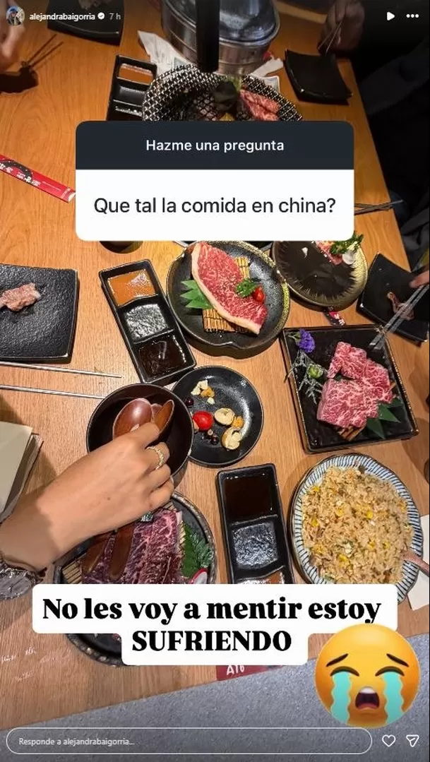 Alejandra Baigorria confiesa que está “sufriendo” durante su viaje a China / Instagram