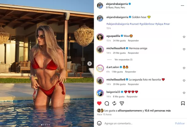 Bikinazo de Alejandra Baigorria desata reacciones por ausencia de Said Palao. Foto: IG @alejandrabaigorria