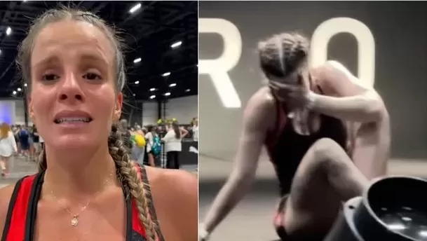 La empresaria rompió en llanto al finalizar el exigente circuito y agradeció a su entrenador por el acompañamiento. Foto: Instagram