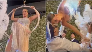 Alejandra Baigorria sorprendió a invitados con impactante acrobacia en boda con Said Palao. Fuente: Instagram