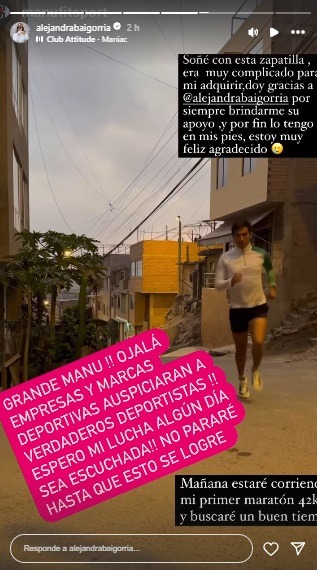 Alejandra Baigorria regaló zapatillas a deportista que correrá Maratón 42K por primera vez