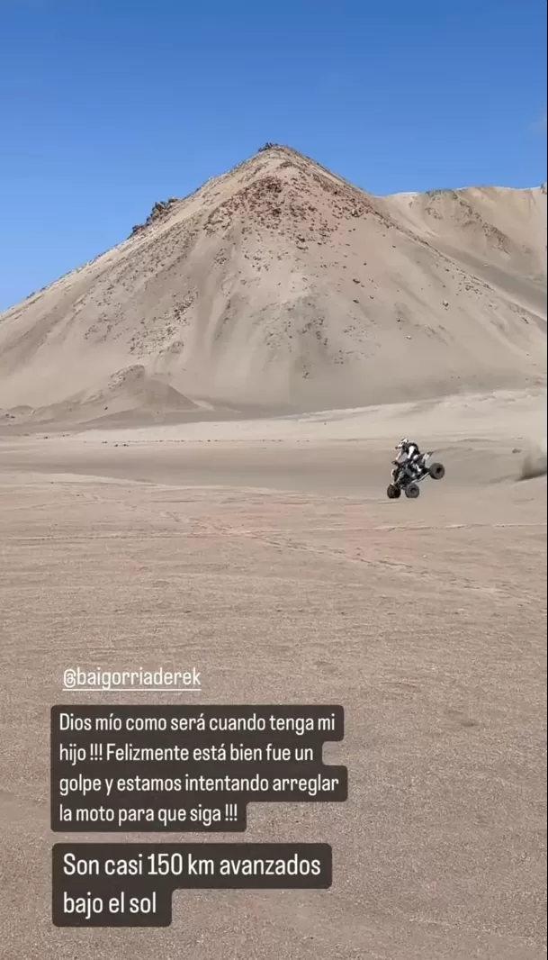 Derek Baigorria alarmó con percance en carrera. Fuente: Instagram