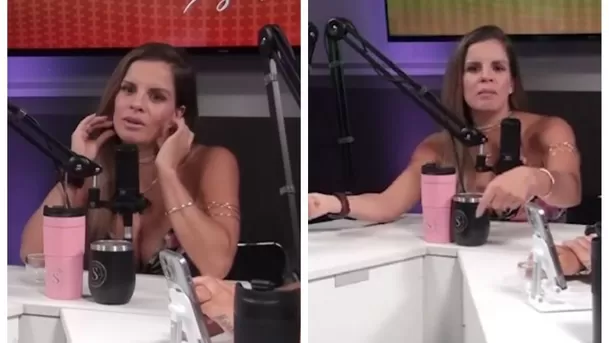 Alejandra Baigorria en el podcast Com FM, donde habló del supuesto ampay de Said Palao en una fiesta electrónica / Captura