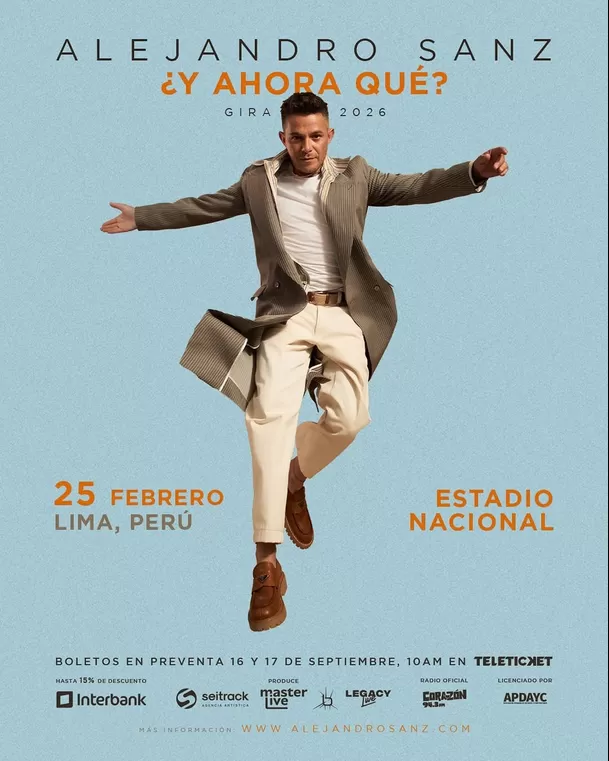 Alejandro Sanz anunció su regreso a Lima para el 2026 / Instagram Alejandro Sanz anunció su regreso a Lima para el 2026 / Instagram