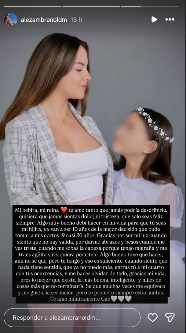 Aleska Zambrano, expareja de Said Palao, conmovió a sus seguidores tras compartir un emotivo mensaje para Caetana Aleska Zambrano, expareja de Said Palao, conmovió a sus seguidores tras compartir un emotivo mensaje para Caetana