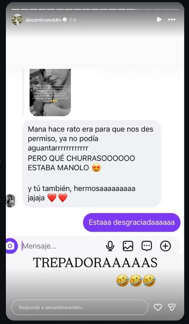 La influencer respondió con humor a una usuaria que elogió el físico de su flamante esposo, Manolo, y terminó lanzando una inesperada frase que desató risas entre sus seguidores. Video: @aleskazambranoldm
