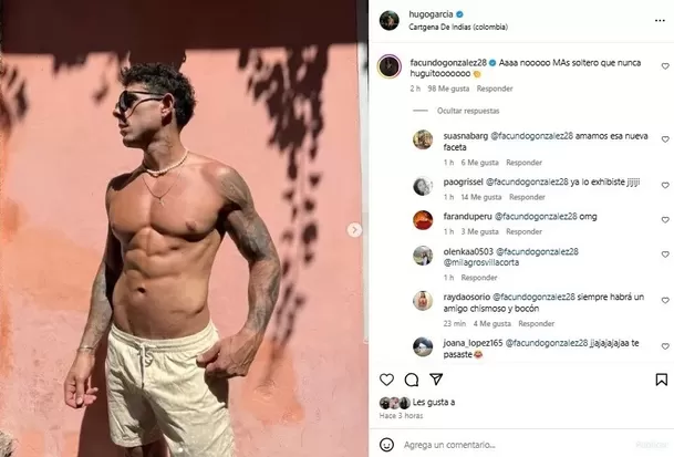 Hugo García estaría soltero, según confirmó Facundo González. Fuente: Instagram