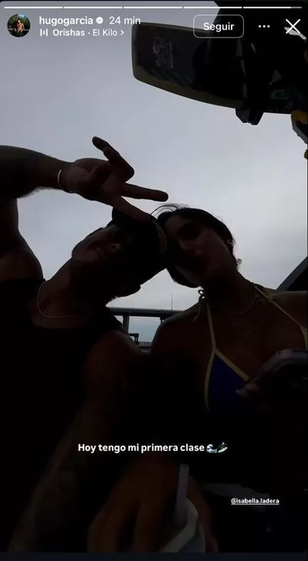 Hugo García se luce muy feliz con Isabella Ladera en Miami / Instagram