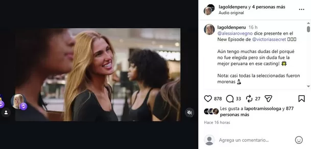 Alessia Rovegno apareció en las imágenes del casting de Victoria’s Secret y hasta reposteó la publicación que la daba como seleccionada. Sin embargo, un detalle en las imágenes finales despertó dudas entre los seguidores Video: Instagram @alessiarovegno