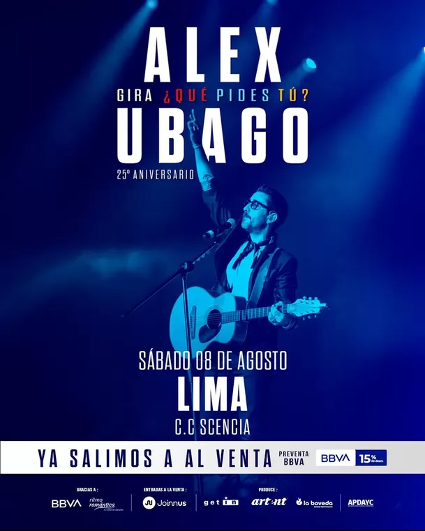 Álex Ubago regresará a Lima como parte de su gira internacional ‘¿Qué pides tú? 25 aniversario’ / Instagram