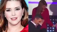 Alicia Machado sufrió fuerte caída durante programa en vivo